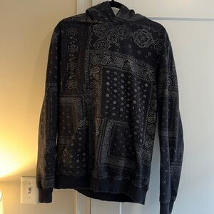 BDG Hoodie Black Bandanna Print